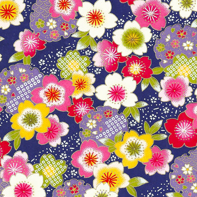 Papier Japonais - Fleurs de cerisier multicolore - M367-Papier japonais-AdelineKlam