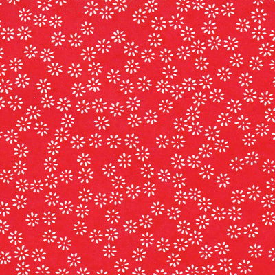 Papier Japonais - Petites fleurs blanches sur fond rouge - M374-Papier japonais-AdelineKlam