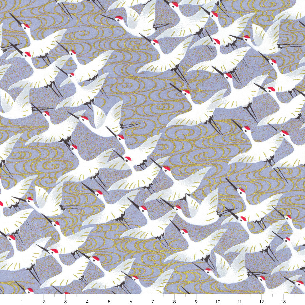 Japanese Paper - Flight of Cranes - Lavender Blue - M388 