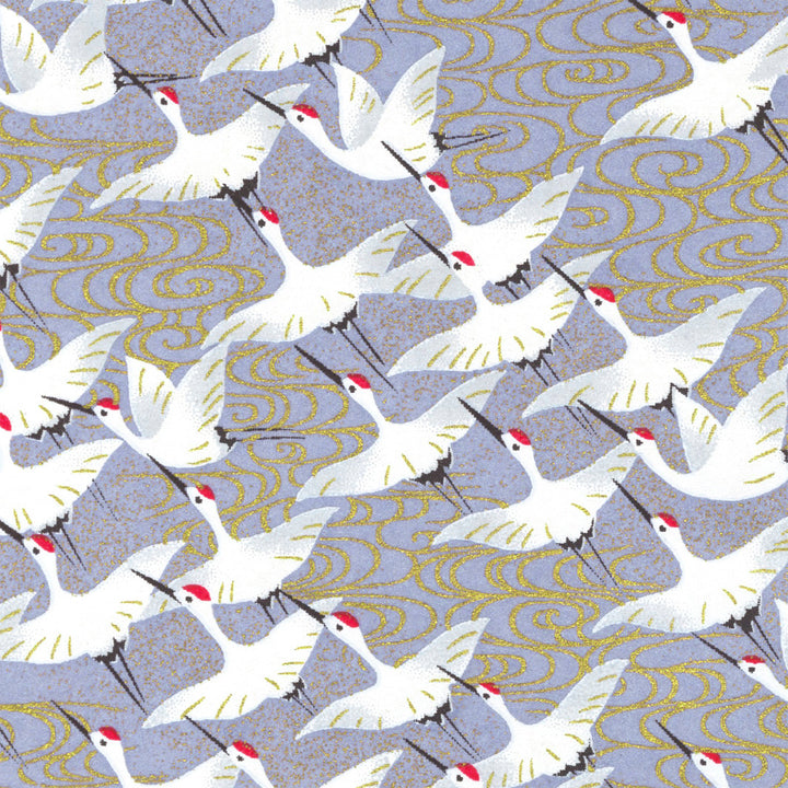 Japanese Paper - Flight of Cranes - Lavender Blue - M388 