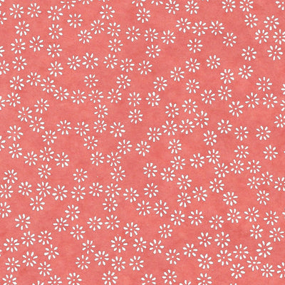 Papier Japonais - Petites fleurs, blanc sur fond rose - M392-Papier japonais-AdelineKlam