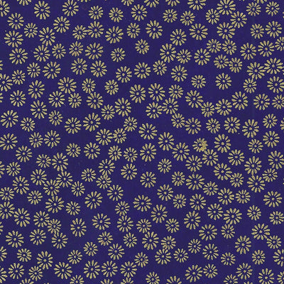 Papier Japonais - Petites fleurs, or sur fond violet - M393-Papier japonais-AdelineKlam