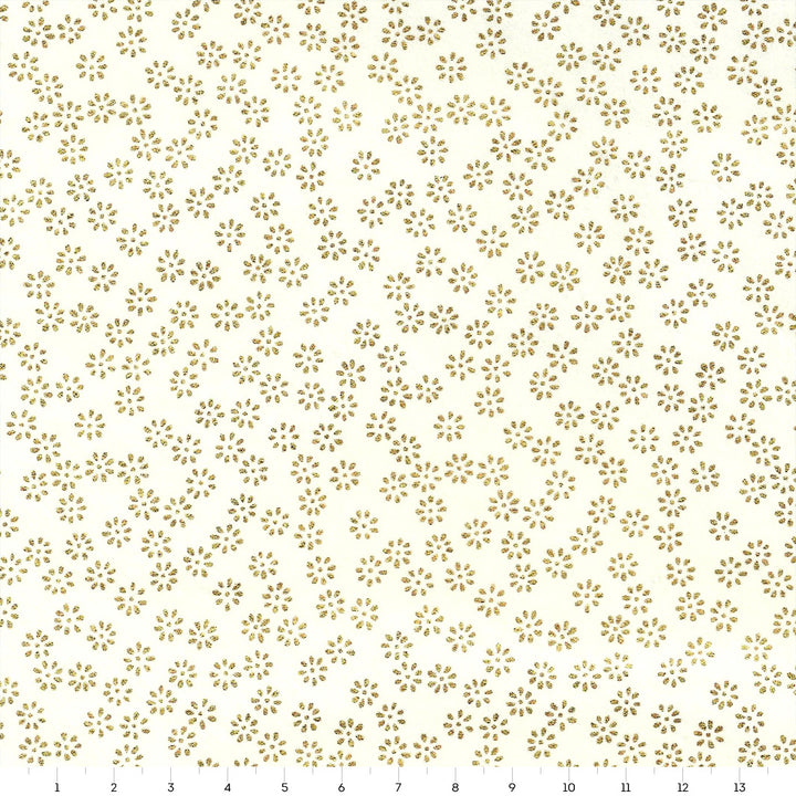 Japanese Paper - Semi Flowers - Cream and Gold - M435