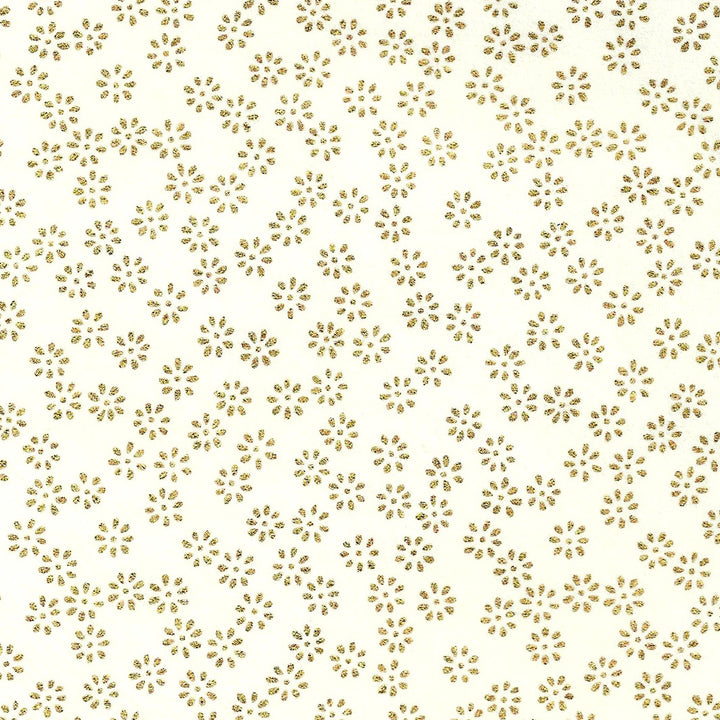 Papier Japonais - Semi de Fleurs - Crème et Or - M435