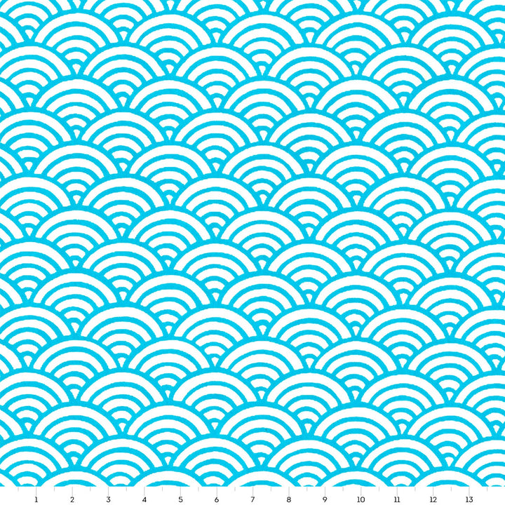 Papier Japonais - Grandes Vagues - Bleu Turquoise - M437