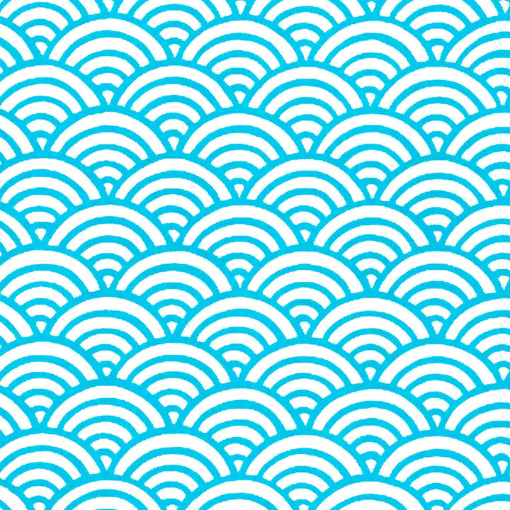 Papier Japonais - Grandes Vagues - Bleu Turquoise - M437