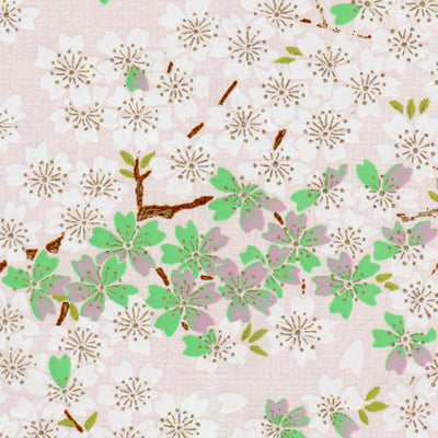 Papier Japonais - fleurs de cerisier - Rose - M445-Papier japonais-AdelineKlam