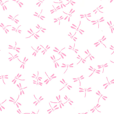 Papier Japonais - Libellules roses sur fond blanc - M470-Papier japonais-AdelineKlam