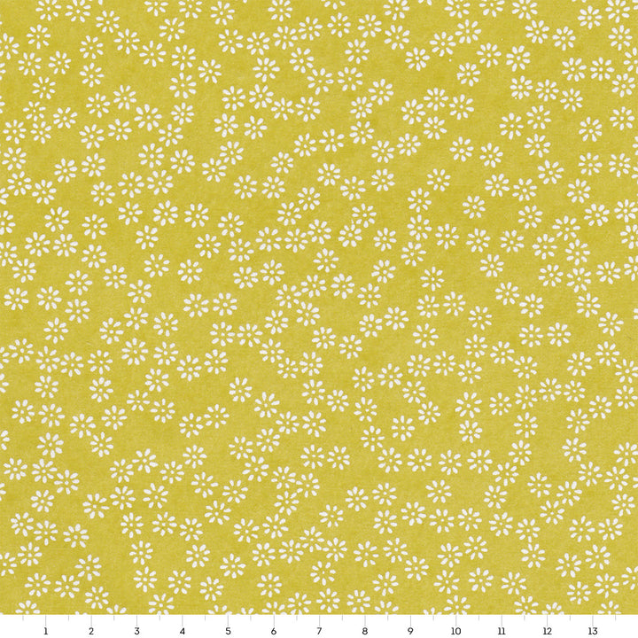 Japanese Paper - Semi Flowers - Acid Green and White - M479