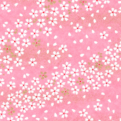 Papier Japonais - Fleurs au Vent - Rose - M497-Papier japonais-AdelineKlam