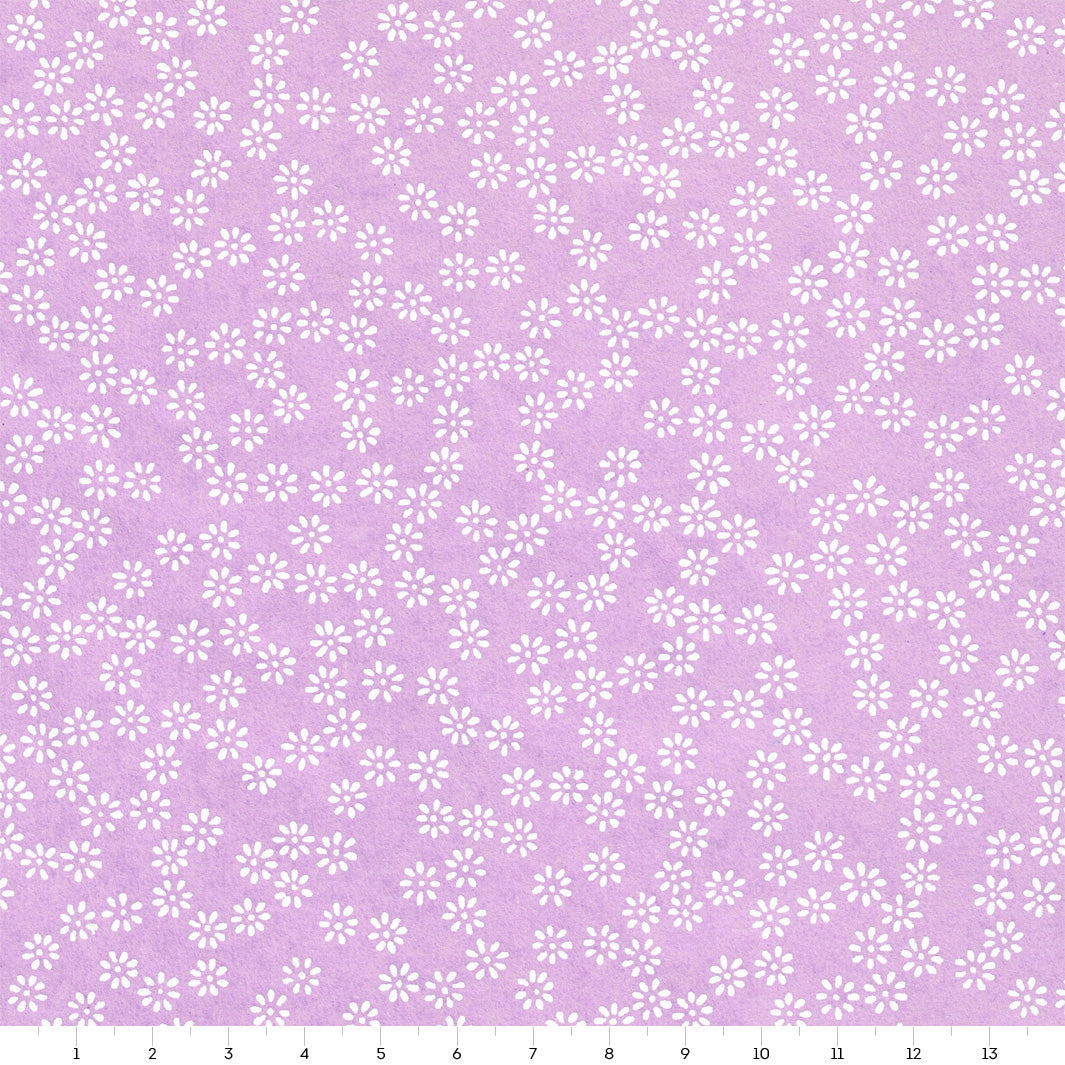 Papier Japonais - Semi de Fleurs - Mauve et Blanc - M527