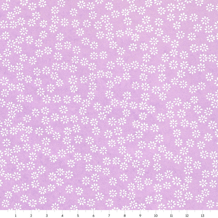 Papier Japonais - Semi de Fleurs - Mauve et Blanc - M527