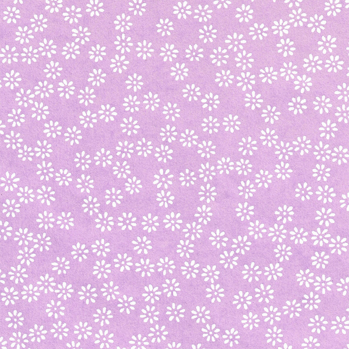 Papier Japonais - Semi de Fleurs - Mauve et Blanc - M527