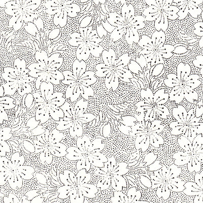 Papier Japonais - Fleurs en pointillés - Noir - M589-Papier japonais-AdelineKlam