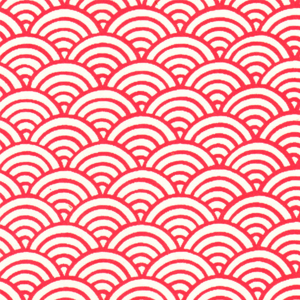 Papier Japonais - Grandes vagues - Rouge - M612-Papier japonais-AdelineKlam