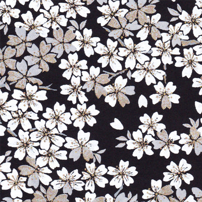 Papier Japonais - Fleurs de cerisier - noir - M616-Papier japonais-AdelineKlam