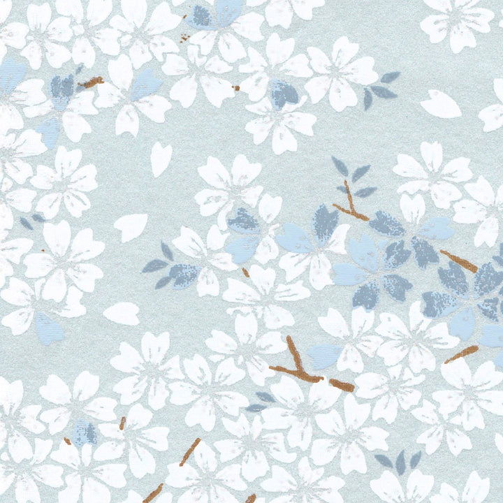 Japanese Paper - Cherry Blossoms - Pearly Blue - M618