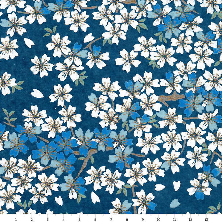 Japanese Paper - Cherry Blossoms - Navy Blue - M619 