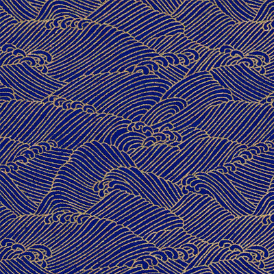 Papier Japonais - Océan - Bleu Or - M647-Papier japonais-AdelineKlam