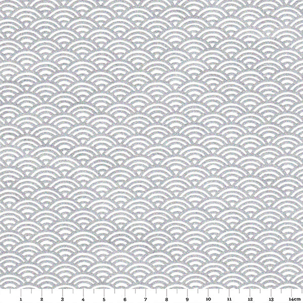 Papier Japonais - Vagues - Argent - M649-Papier japonais-AdelineKlam