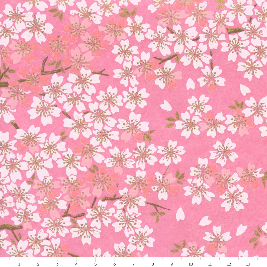 Papier Japonais - Fleurs de Cerisier - Rose - M653