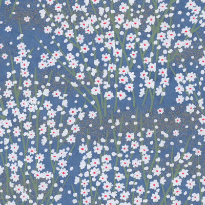 Papier Japonais - Champs de Fleurs - Bleu foncé - M679-Papier japonais-AdelineKlam