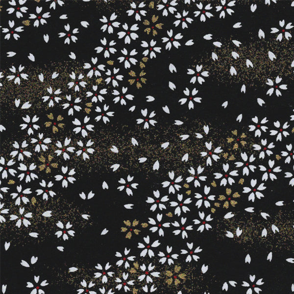 Papier Japonais - Fleurs au Vent - Noir - M730-Papier japonais-AdelineKlam