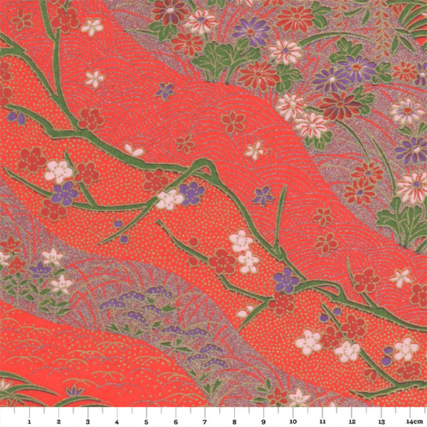 Papier Japonais - Dunes - Rose et Rouge - M745-Papier japonais-AdelineKlam