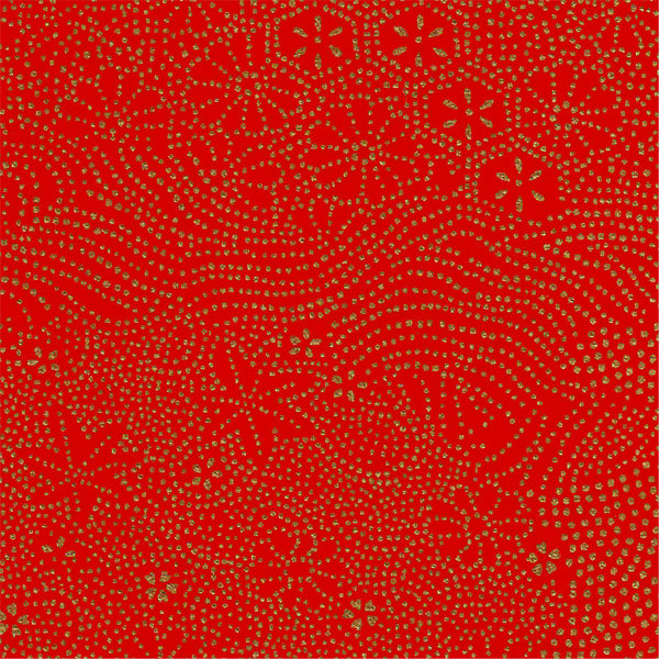 Papier Japonais - Paysage Points Or - Rouge - M822-Papier japonais-AdelineKlam