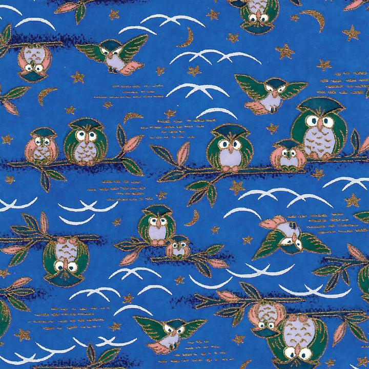 Japanese Paper - Owls - Blue - M834