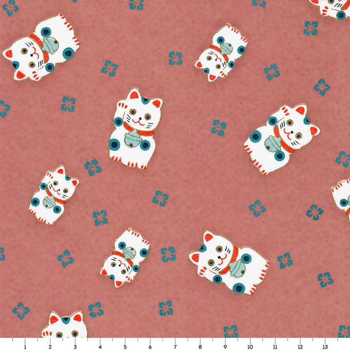 Papier Japonais - Maneki Neko - Rouge Lie de Vin - M844