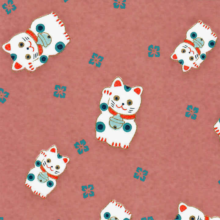 Papier Japonais - Maneki Neko - Rouge Lie de Vin - M844