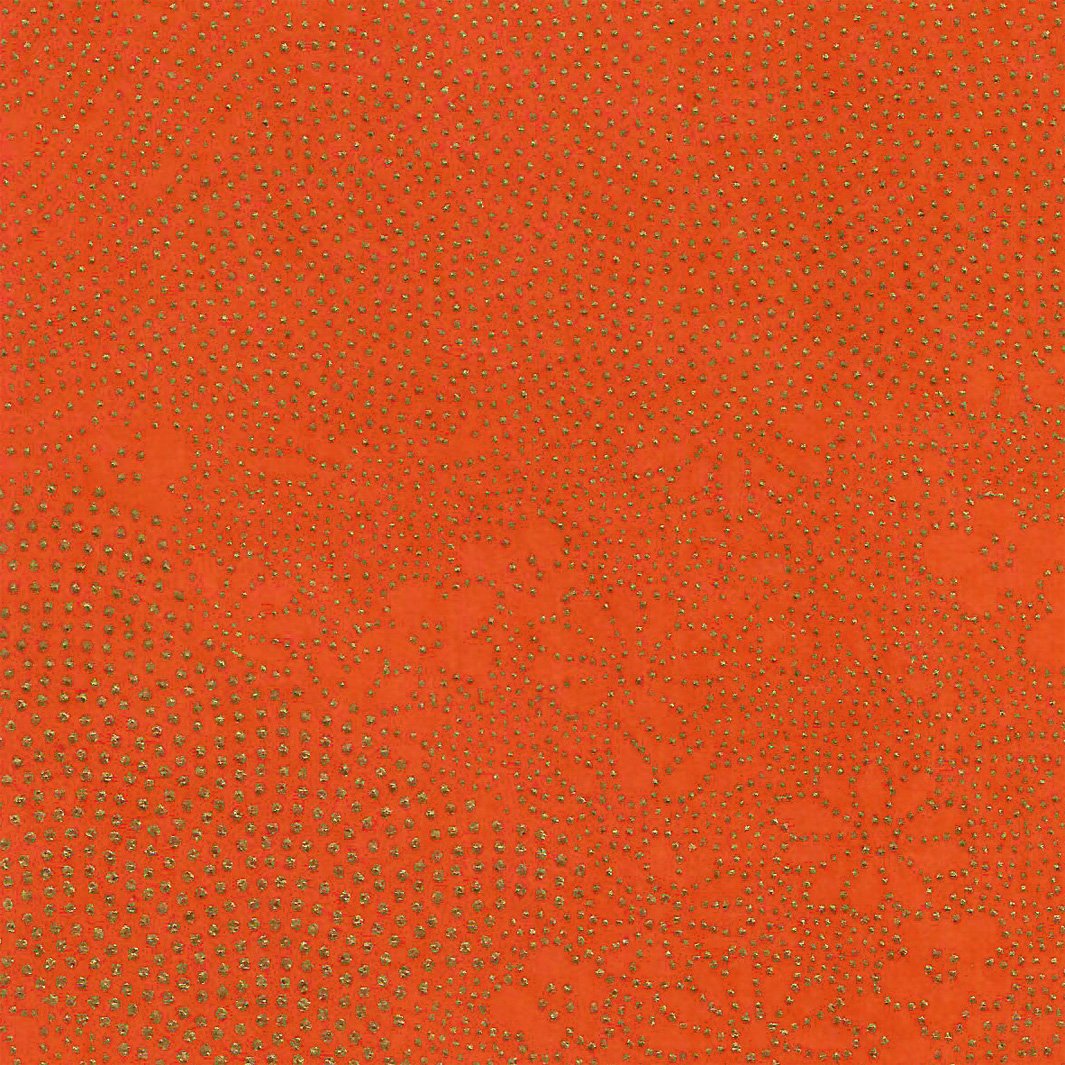 Tea Box - Dotted Landscape - Red Orange and Gold - M846