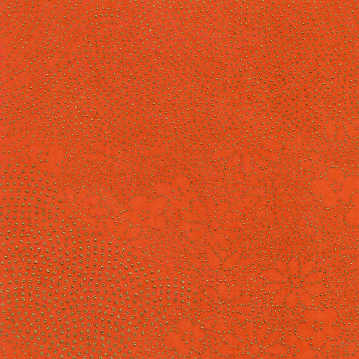 Tea Box - Dotted Landscape - Red Orange and Gold - M846