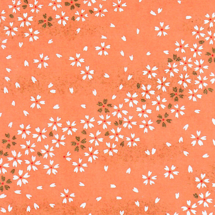 Papier Japonais - Fleurs au Vent - Saumon - M865