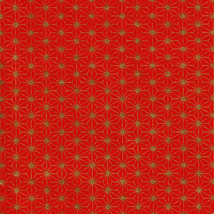 Japanese Paper - Inverted Stars - Red and Gold - M868