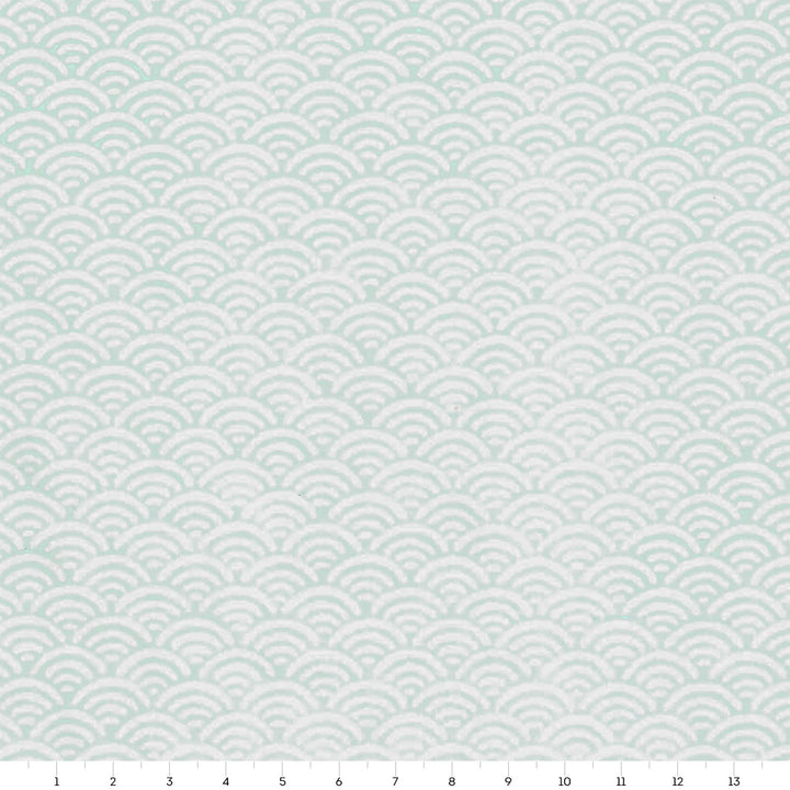 Japanese Paper - Inverted Waves - Water Green Gray - M892 