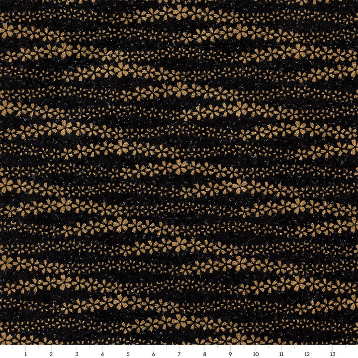 Japanese Paper - Breeze of Flowers - Black and Gold - M943