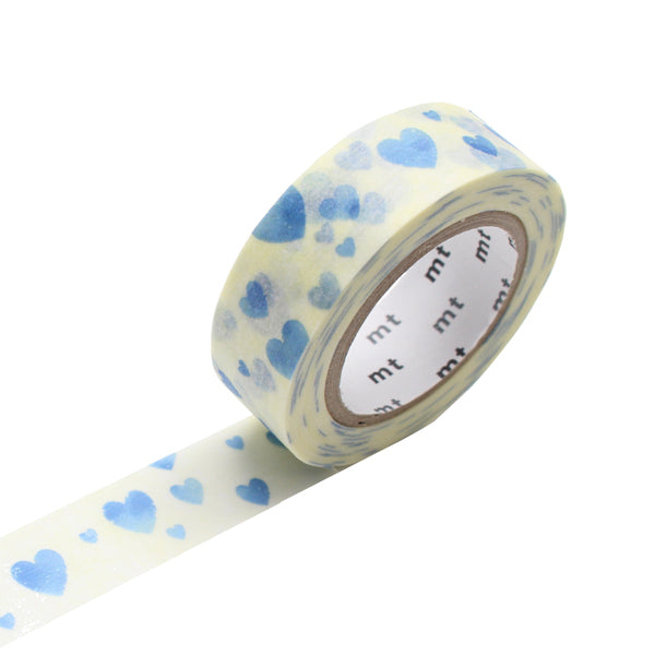 Masking Tape Coeurs bleus, Fond crème