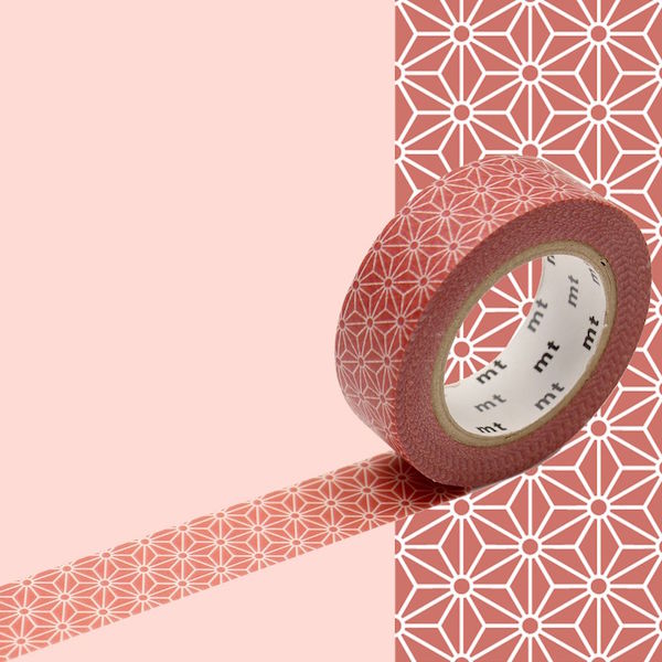 Masking Tape Asanoha, Fond rouge foncé