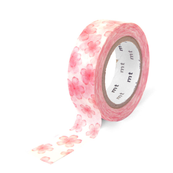 Masking Tape Fleurs de cerisiers roses, Fond blanc