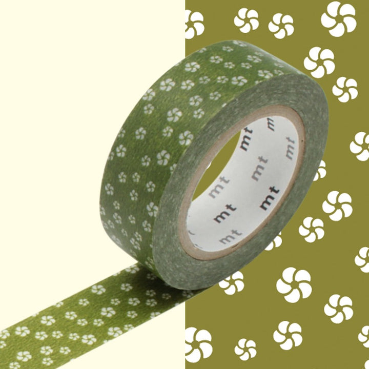 Masking Tape - Fleurs de Prunes Torsadées - Vert