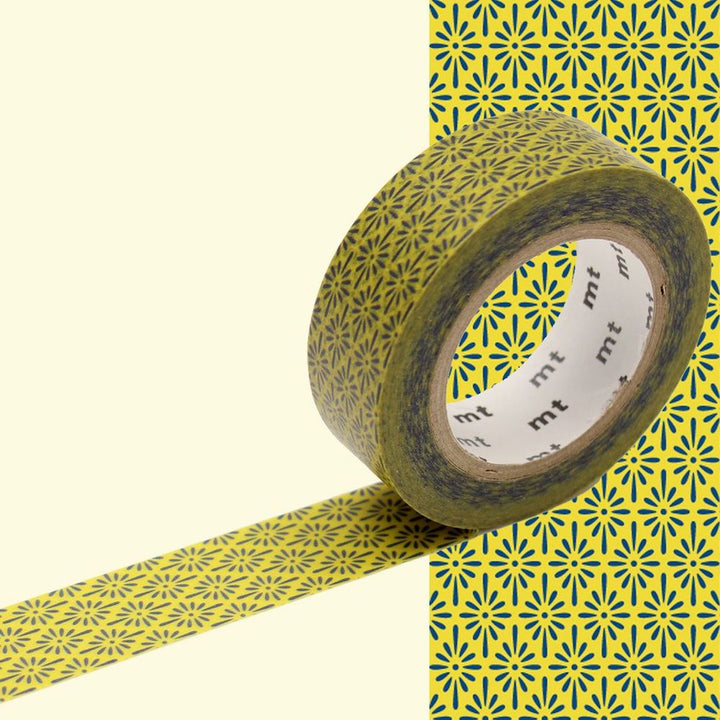 Masking Tape - Diamond Flowers - Yellow and Blue