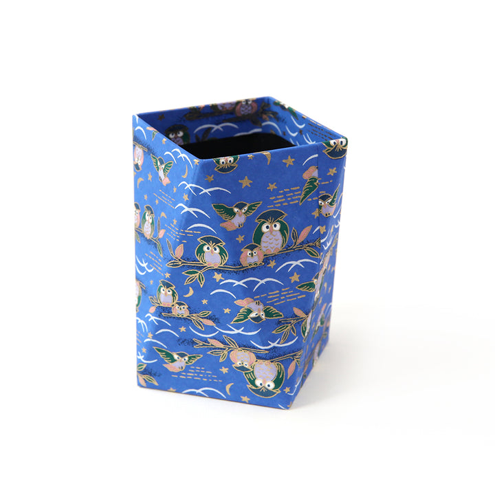 Prism pencil holder - Owls - Blue - M834