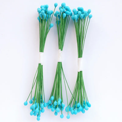 Pistils de fleurs vert bleu - Grands