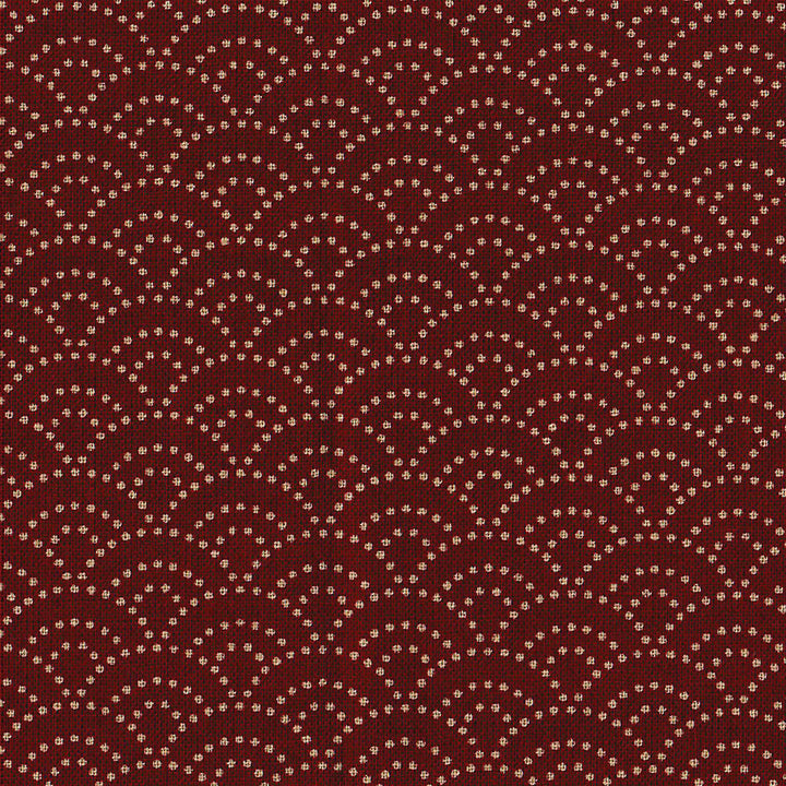 Japanese Fabric - Dotted Waves - Dark Brick Red - T065