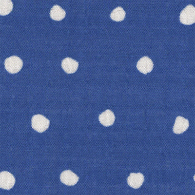 Tissu japonais Pois blanc fond bleu - T312