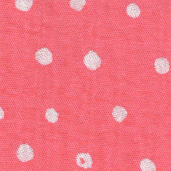 Tissu japonais Pois blanc fond rose - T339