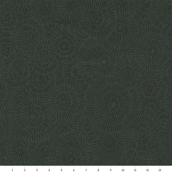 Japanese Fabric - Rosettes - Dark Green - T416