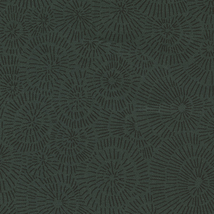 Japanese Fabric - Rosettes - Dark Green - T416